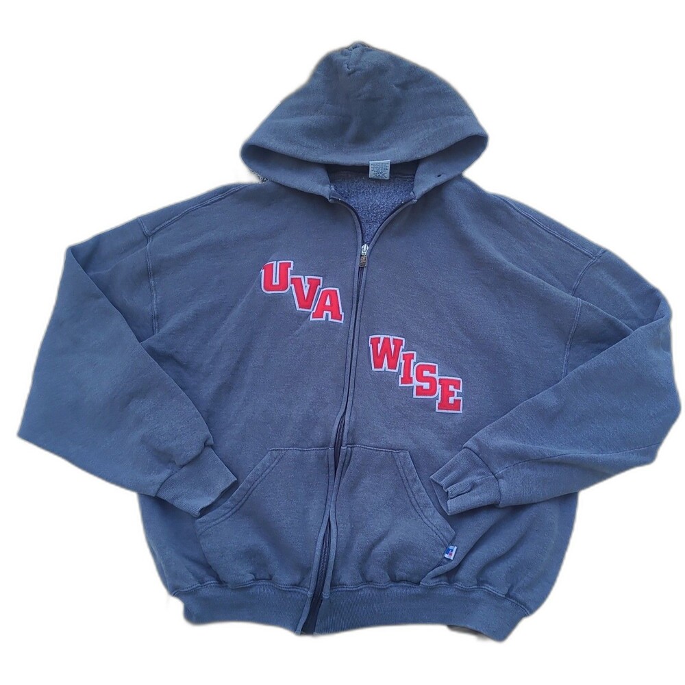 Vintage University of Virginia Wise zip Hoodie UVA Russell Athletic